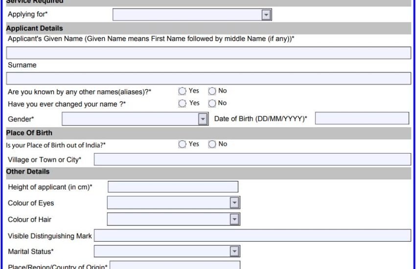 Passport Seva Identity Certificate Form