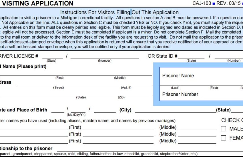 MDOC Visiting Application Form