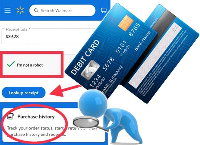 Walmart Lookup Receipt with Debit Card