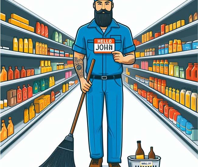 an felon working at supermarket