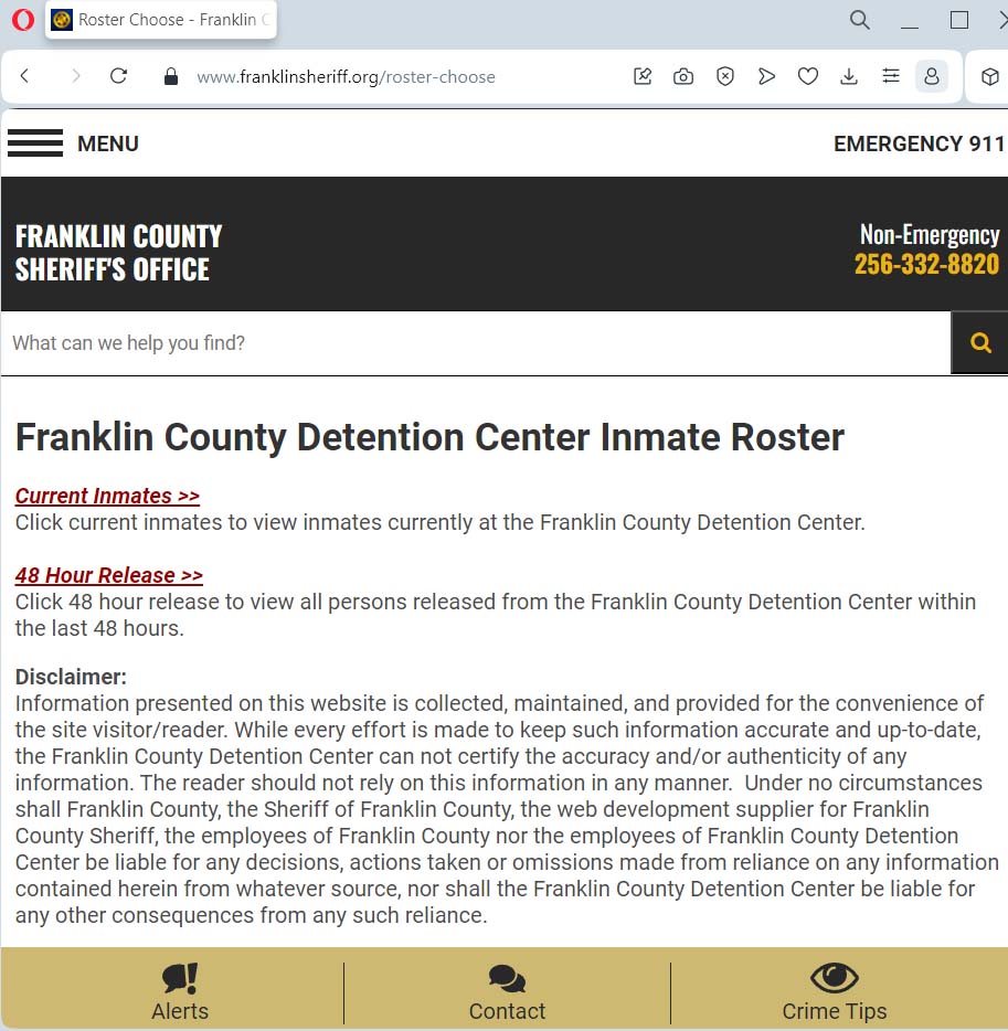 Franklin County Detention Center Inmate Roster