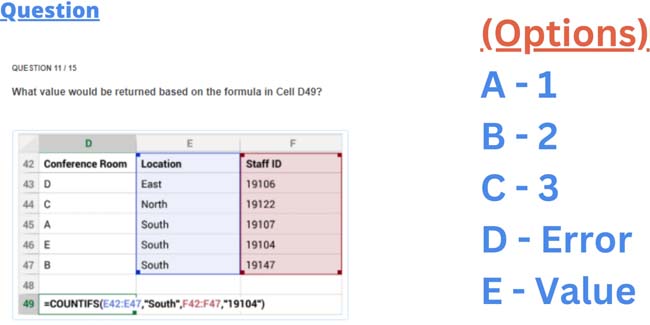 What Value Would Be Returned Based on the Formula in Cell D49