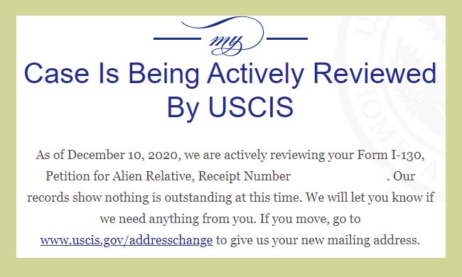 How to Know if the Case is Being Actively Reviewed by USCIS