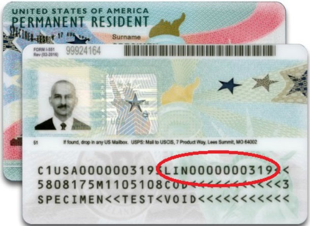 Where to Find Document Number on Permanent Resident Card for I9