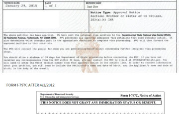 Form I-797C Notice of Action